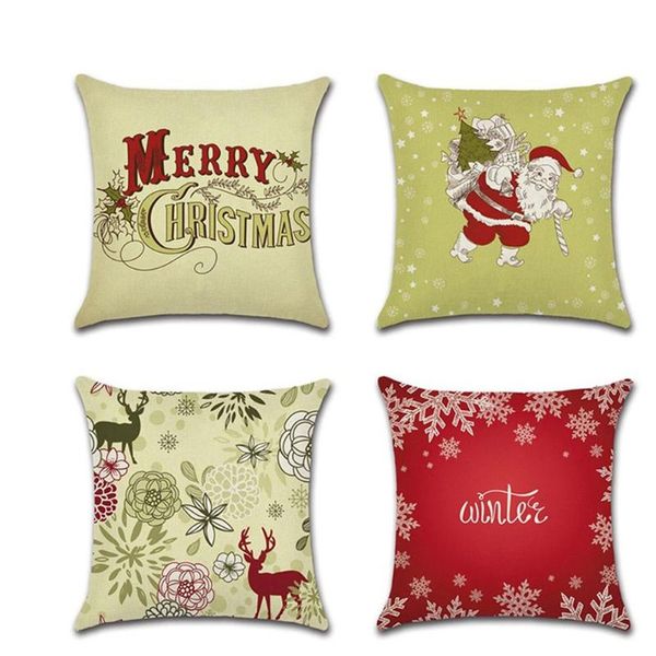 

cushion/decorative pillow christmas theme linen cushion cover case santa claus elk pattern pillowcase 45*45cm