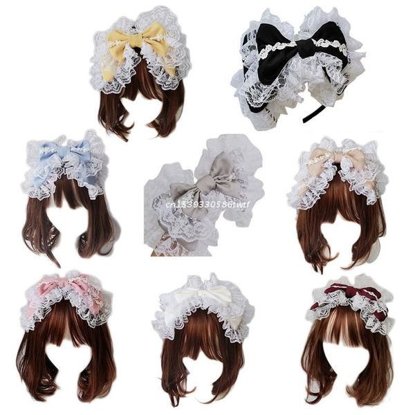 

other event & party supplies victorian vintage lace elastic headband sweet double layer big bow kawaii hair hoop headdress japanese anime lo