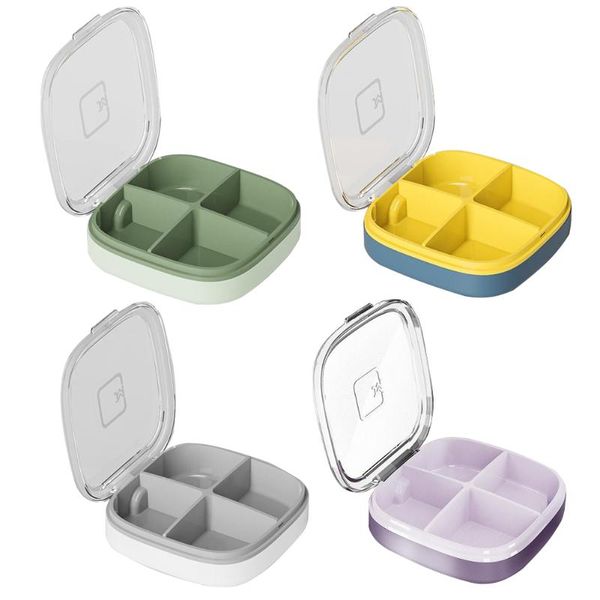 

storage bottles & jars portable travel case vitamins container removable 4 compartments organiser purple independent lattice