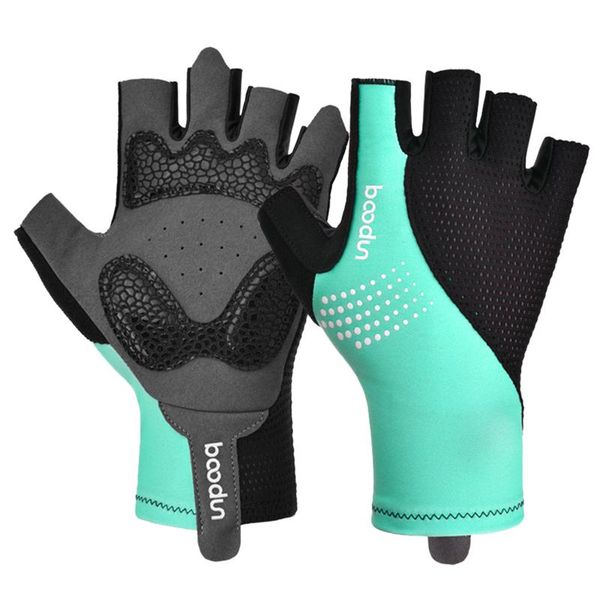 

cycling gloves bicycle mitten anti-skid half finger absorbing padded weight lifting outdoor breathable, Black