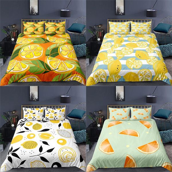 

bedding sets home textile luxury 3d fruit print 2/3pcs comfortable duvet cover pillowcase single  and king eu/us/au size