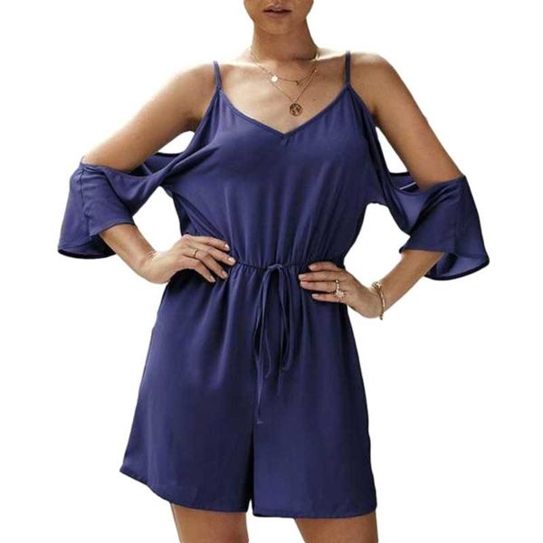 

solid color spaghetti strap palysuit hollow long sleeve jumpsuit women summer sling rompers bodysuits with bandage sashes, Black;white
