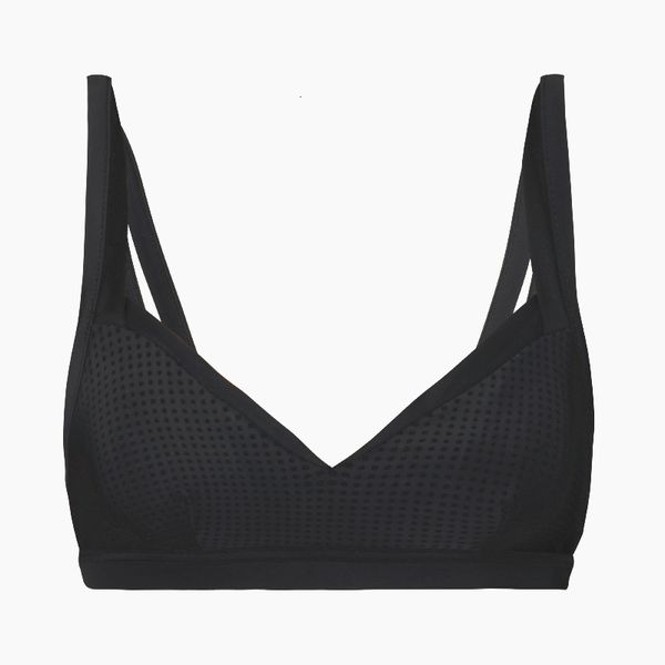 

black brasier sports crop mesh sling yoga and running xs-l women's training.