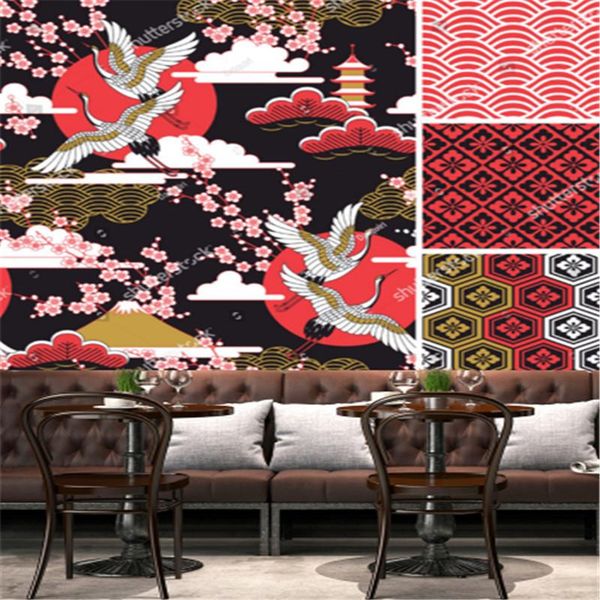 

wallpapers japanese pattern with traditional motives industrial decoration wallpaper bar background wall paper mural papel de parede 3d