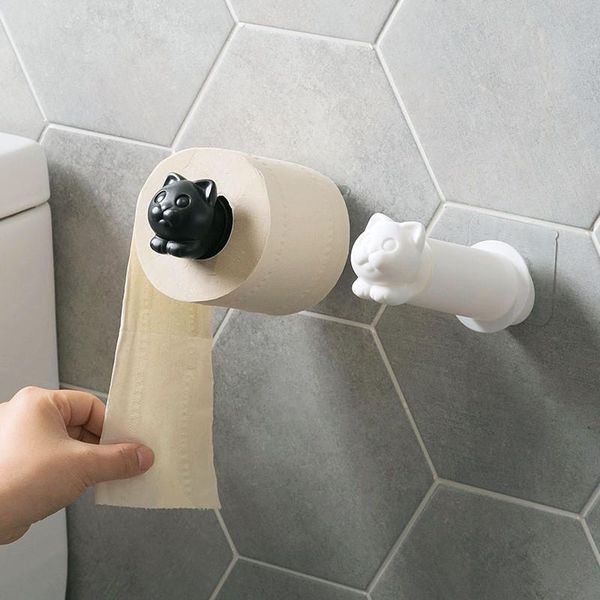 

toilet paper holders funny roll holder black wall shelves hanging shelf bathroom decoration kitchen stand for napkins facilities gadgets