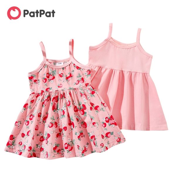 

6m-3y summer 2pcs baby girl sling dress stripes casual solid cotton short-sleeve for toddler arrival 210528, Red;yellow