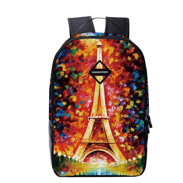 

backpack campus student schoolbag rucksack travel book bag 3d pattern