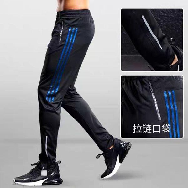 

men's pants summer sports running zipper pocket training jogging fitness 6xl, Black