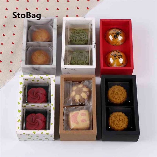 StoBag 10 Stück Schubladentyp, halbtransparent, gefrostet, Eigelb, Kuchen, Trockenbox, Nougat-Verpackungsbox, handgefertigt, für Hochzeit, Geburtstag, Party, Geschenke 210326