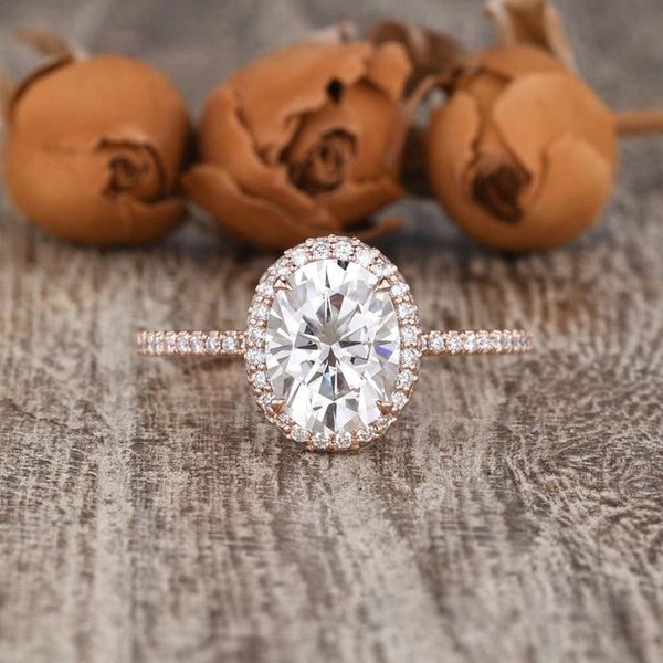 

cluster rings cxsjeremy 14k 585 rose gold 2.0 7x9mm pear cut df color moissanite engagement wedding ring style fine diamond jewelry, Golden;silver