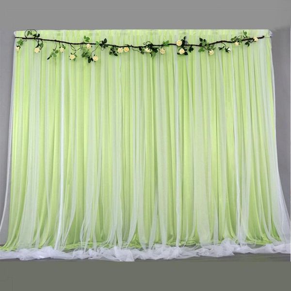 

party decoration light green tulle chiffon curtains bridal shower wedding ceremony backdrop baby po booth background