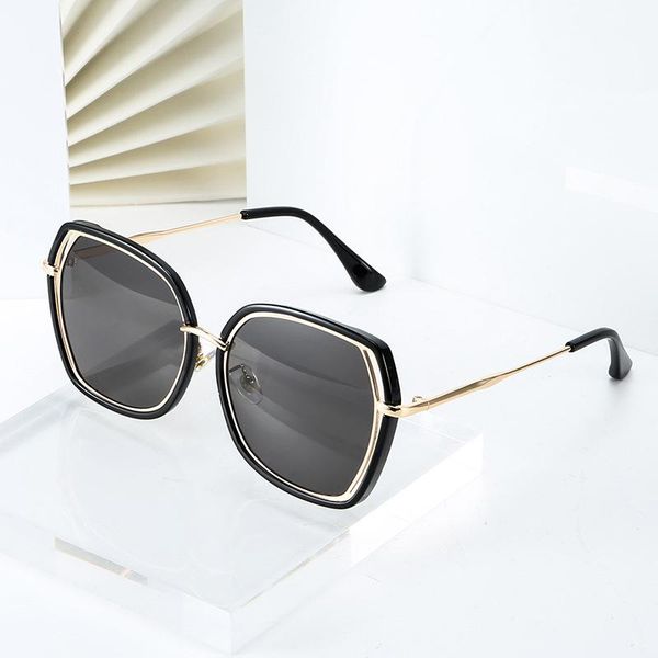 

sunglasses large irregular frame hollow out street fashion tide, White;black