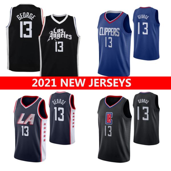 

2021 basketball jerseys 13 paul george, Black;red