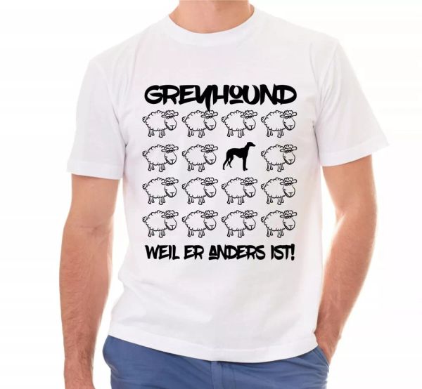 

greyhound t-shirt black sheep men dog dogs motif greyhound, White;black