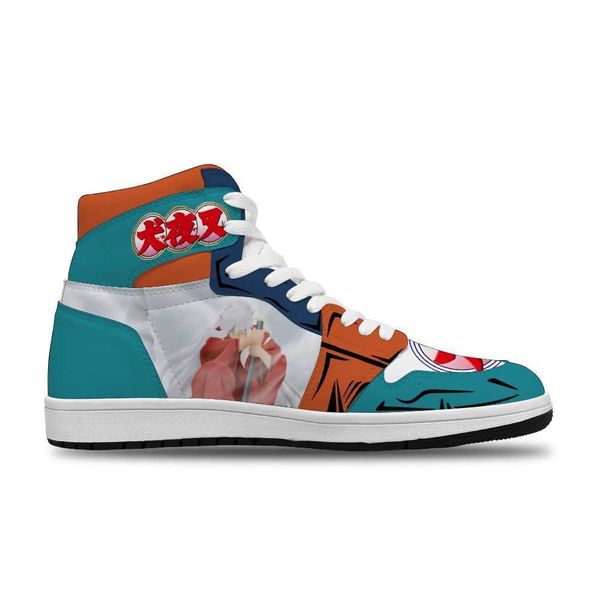 

2021 japanese anime inuyasha diy breathable running non-slip basketball shoes for men's fashion sneakers high basketball shoes