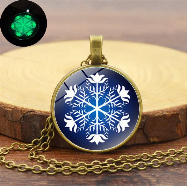 

accsori snowflake time luminous necklace sweater chain pendant jewelry, Silver