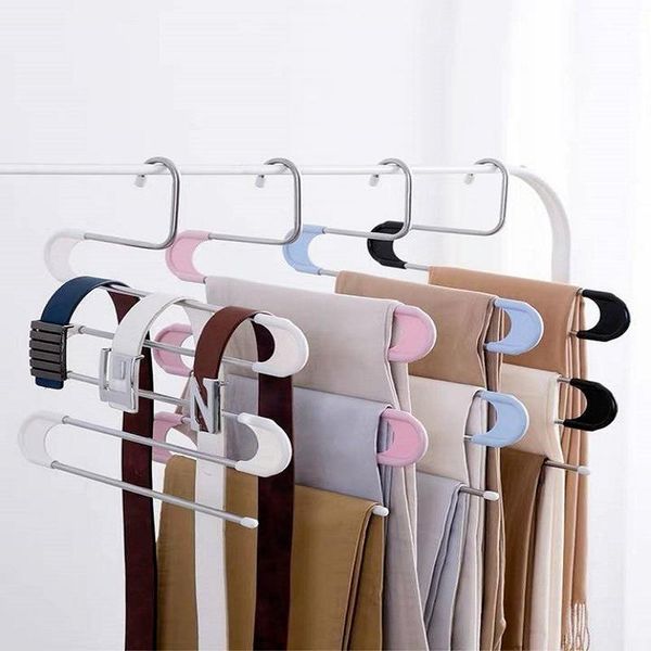 

hangers & racks s-type foldable pants rack trouser storage adjustable shelf closet organizer stainless steel clothes hanger