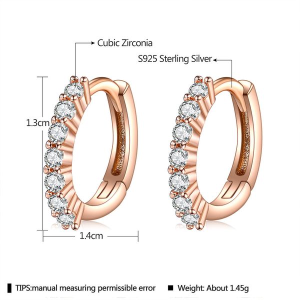 

925 sterling silver earrings with round face and simple temperament, Golden