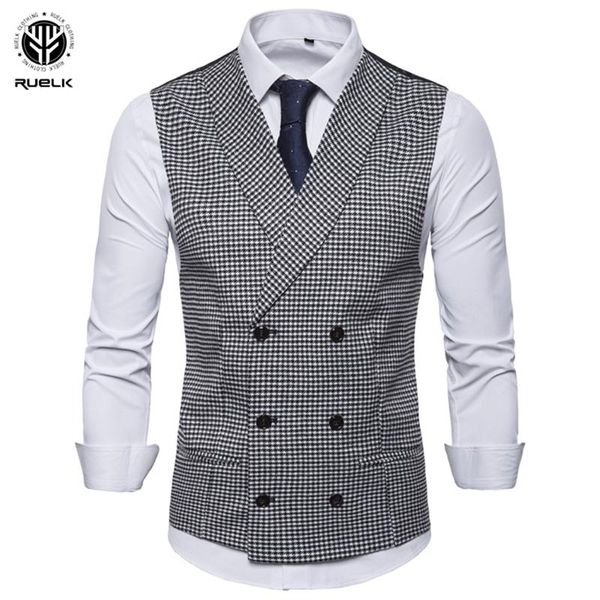 

men's vests ruelk male plaid slim fit dress casual sleeveless formal business jacket suit vest wedding waistcoat homme plus size, Black;white