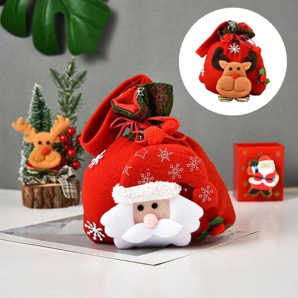 

gift wrap lightweight durable snowman elk decoration pouch soft candy bag reusable for shop