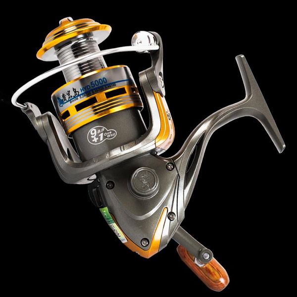 

baitcasting reels 1000-7000 series distant wheel metal spinning fishing reel 5.2:1 10 bearing balls wheels rock raft coil de pesca