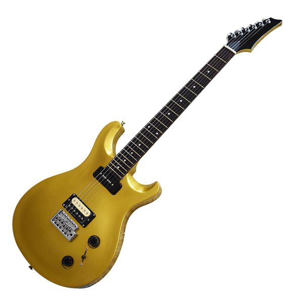 

factory outlet-6 strings gold electric guitar with p 90 pickups,rosewood fretboard
