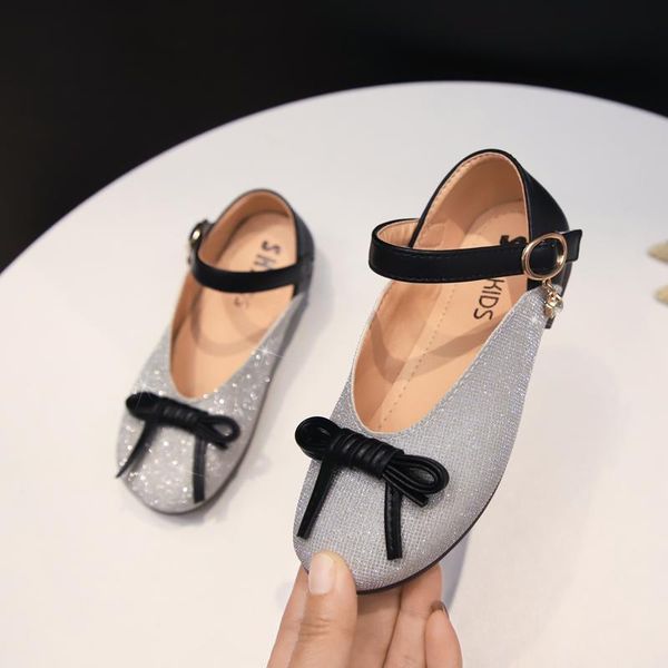 

baby girl shoes princess kids flats bow-knot sweet soft sole children leather for wedding party birthday show girls sneakers, Black;red