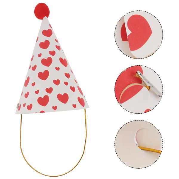 

party hats 10pcs birthday decorative cap kid disposable headdress (red)