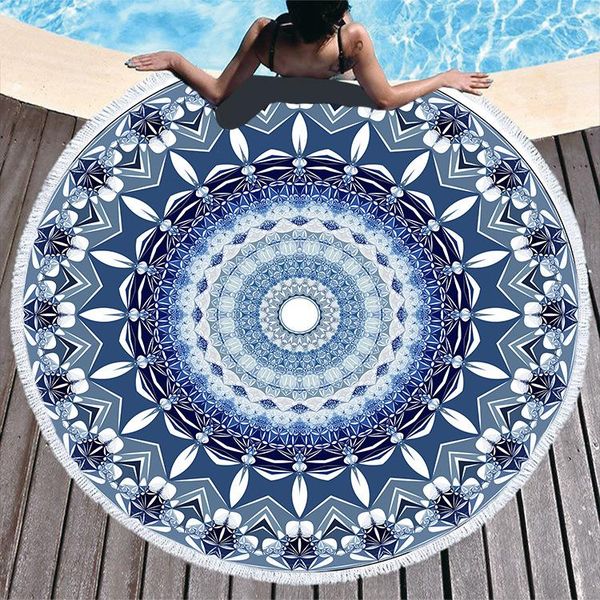 

towel bohemia prints microfiber beach no sand quick dry with tassel summer travel round for adult