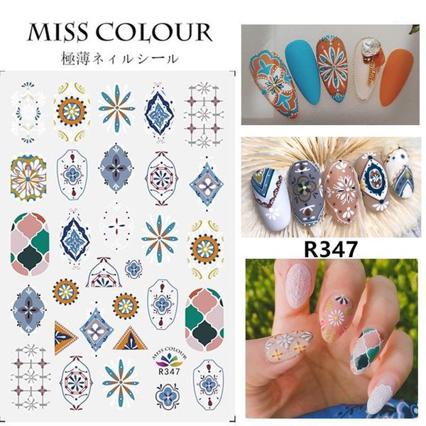 

nail art decal sticker simulation pattern road heart-shaped hollow color flower design decoration stickers & decals1, Black