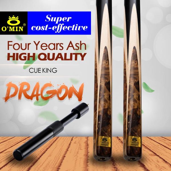 

original o'min dragon billiard snooker cue tabby maple shadow wood bu9.5mm tip ash shaft black 8 with case extension cues