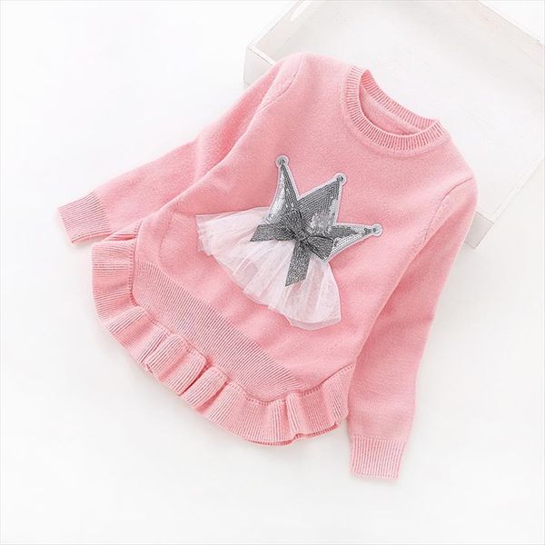 

fashion children clothing 2 6years girls sweater o neck pullover sweaters, Blue