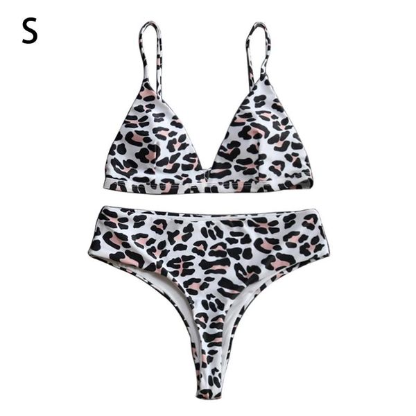 

women's swimwear swimsuit bikini leopard print high-waisted lady women bathing suit, White;black