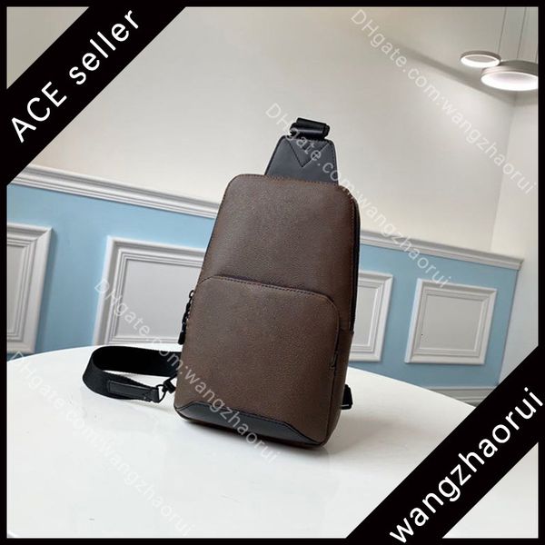 

genuine leather cross body bag men canvas slingbag fashion shoulder bags men's wallet classic purse with box a019