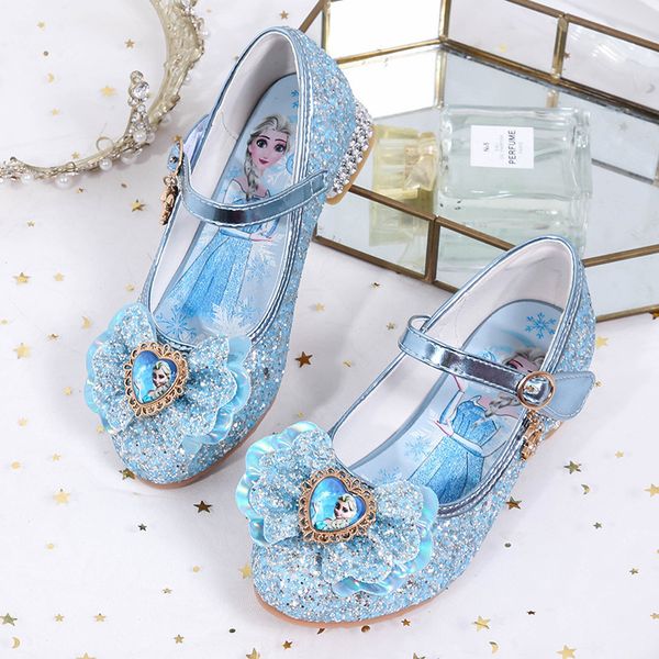 

70% off factory online korean version of new girls' princess shoes princess aisha bow sequins women's straight with flat soles, Black