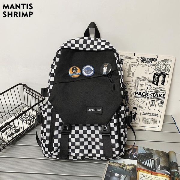 

backpack fashion girl boy school bag college students packs plaid oxford lapbags large capacity book