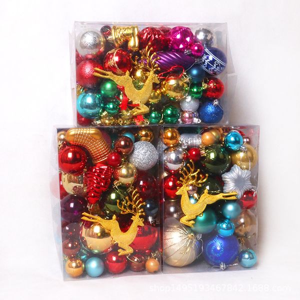 

christmas decorations plastic bright light colored balls suit boxed christmas tree pendant festive party dress up props