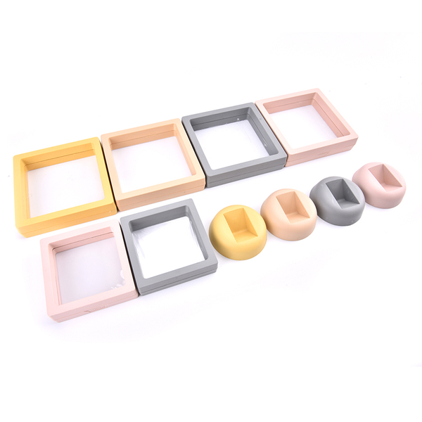 

jewelry pouches, bags transparent display pe film brooch coin gems dustproof suspended floating ring storage box dust proof hanging earring, Pink;blue