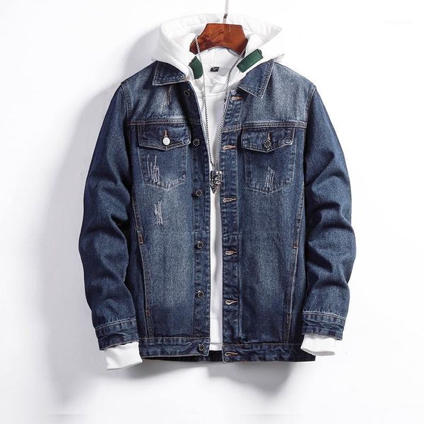 

plus size 5xl 6xl 7xl mens fashion casual denim jacket 98% cotton autumn winter male coats brand clothes black blue men's jacke, Black;brown