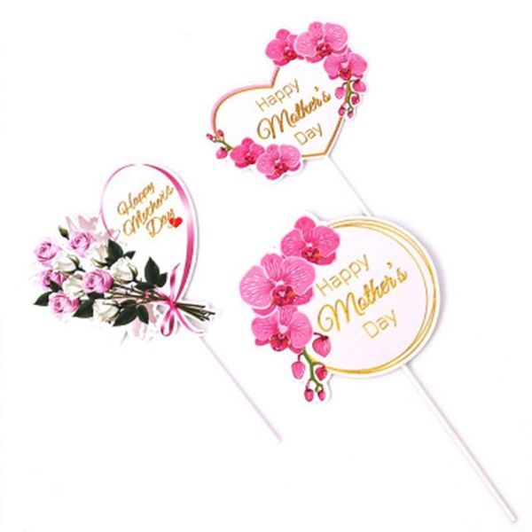 

other festive & party supplies cake er pink heart flower decoration happy mother`s day ers for gift cupcake dessert