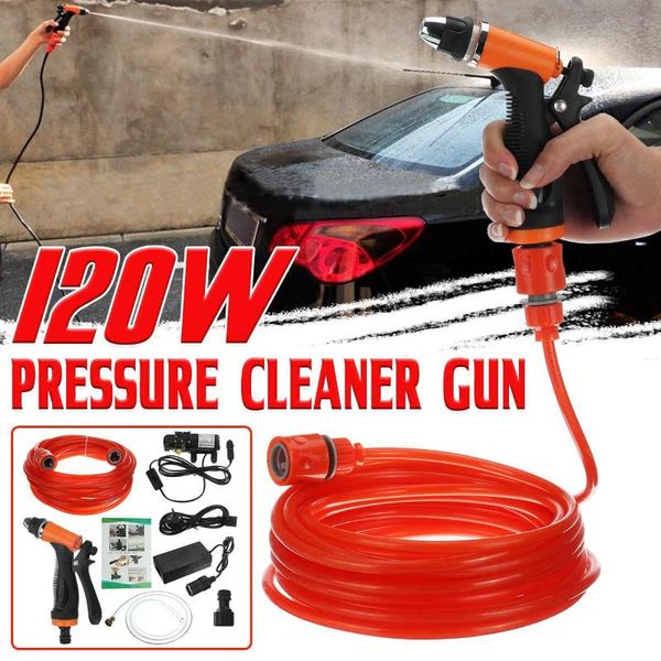 

car washer 12v 120w portable high pressure machine water power cleaner gun handheld wash pump