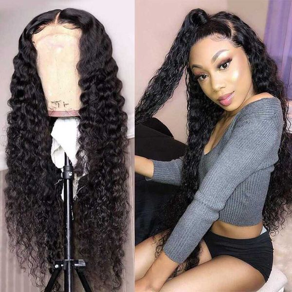 

lace wigs 13x4 deep wave curly front human hair frontal wig brazilian glueless virgin remy for black women, Black;brown