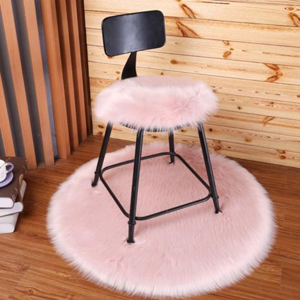 

cushion/decorative pillow solid color warm wool round cushion stool pad thickening dining chair anti-slip seat mat