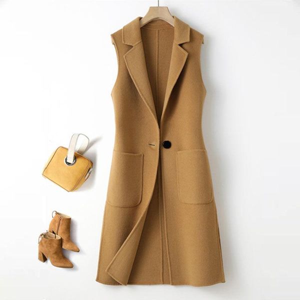 

women's vests female casual waistcoat spring autumn women woolen vest jacket plus size 4xl slim temperament sleeveless coat with pocket, Black;white