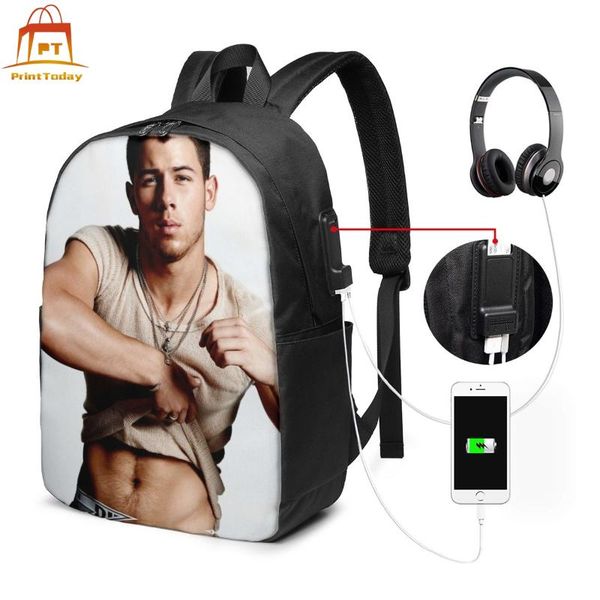 

backpack nick jonas backpacks student print bag multifunction schoolbag bags