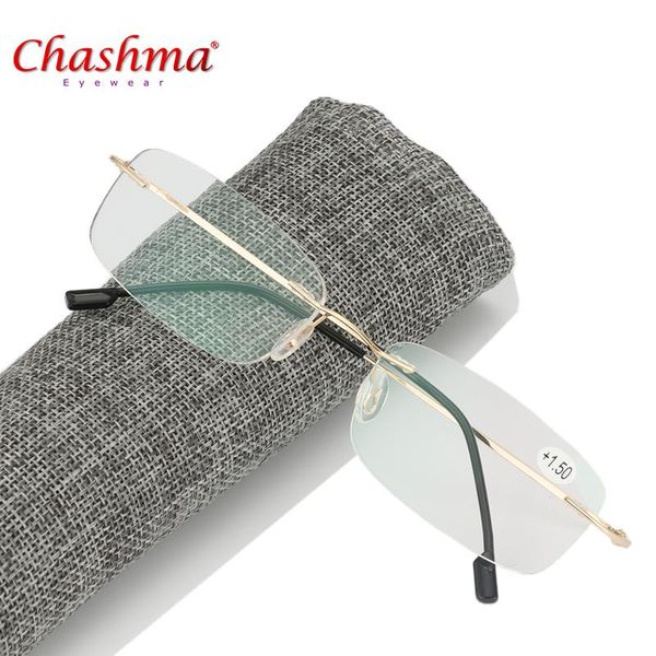 Occhiali da lettura senza montatura in titanio con memoria flessibile pieghevole super leggero Oculos De Grau1 0 1 5 2 0 2 5 3 0 3 5 Occhiali da sole279H