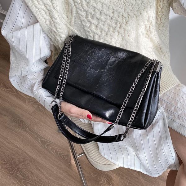 

folding thick chain crossbody bag for women 2021 fashion sac a main female shoulder handbags and mini backpack style