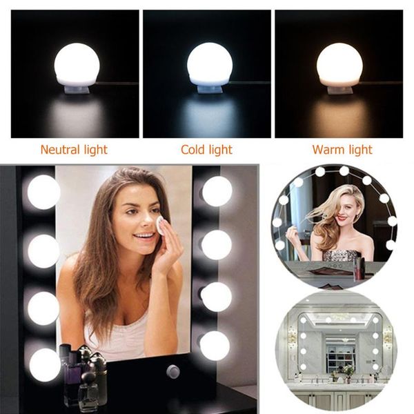 

wall lamps usb led 12v makeup lamp light beauty 6/10 bulbs kit for dressing table dimmable vanity mirror front home decoration
