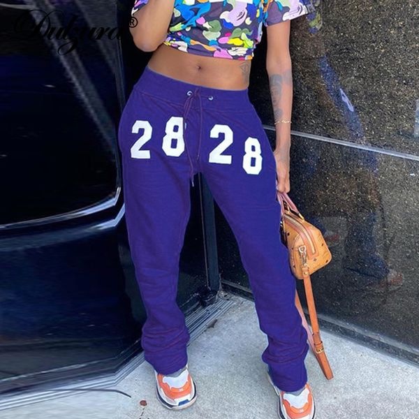 

digital letter print women sweatpants high waist flare bell pants streetwear casual sporty 2021 autumn winter trousers, Black;white