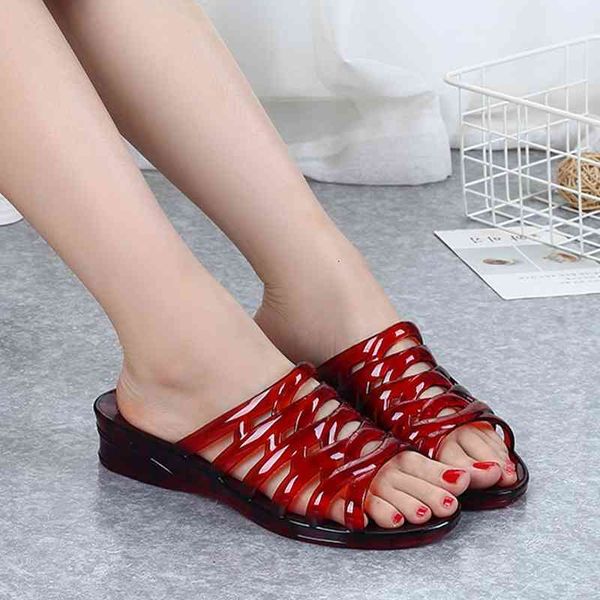 

slippers summer women's crystal plastic women indoor 2021 non-slip household soft sandals shoes xx2h, Black